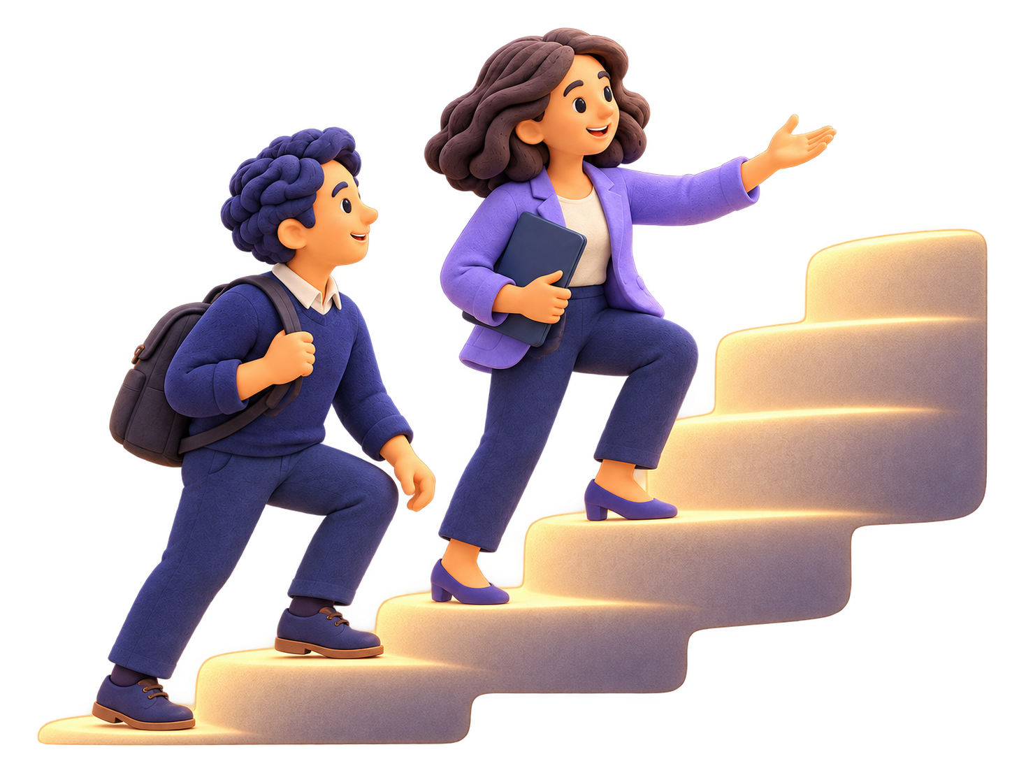 Ilustración de acompañamiento profesional y orientación laboral