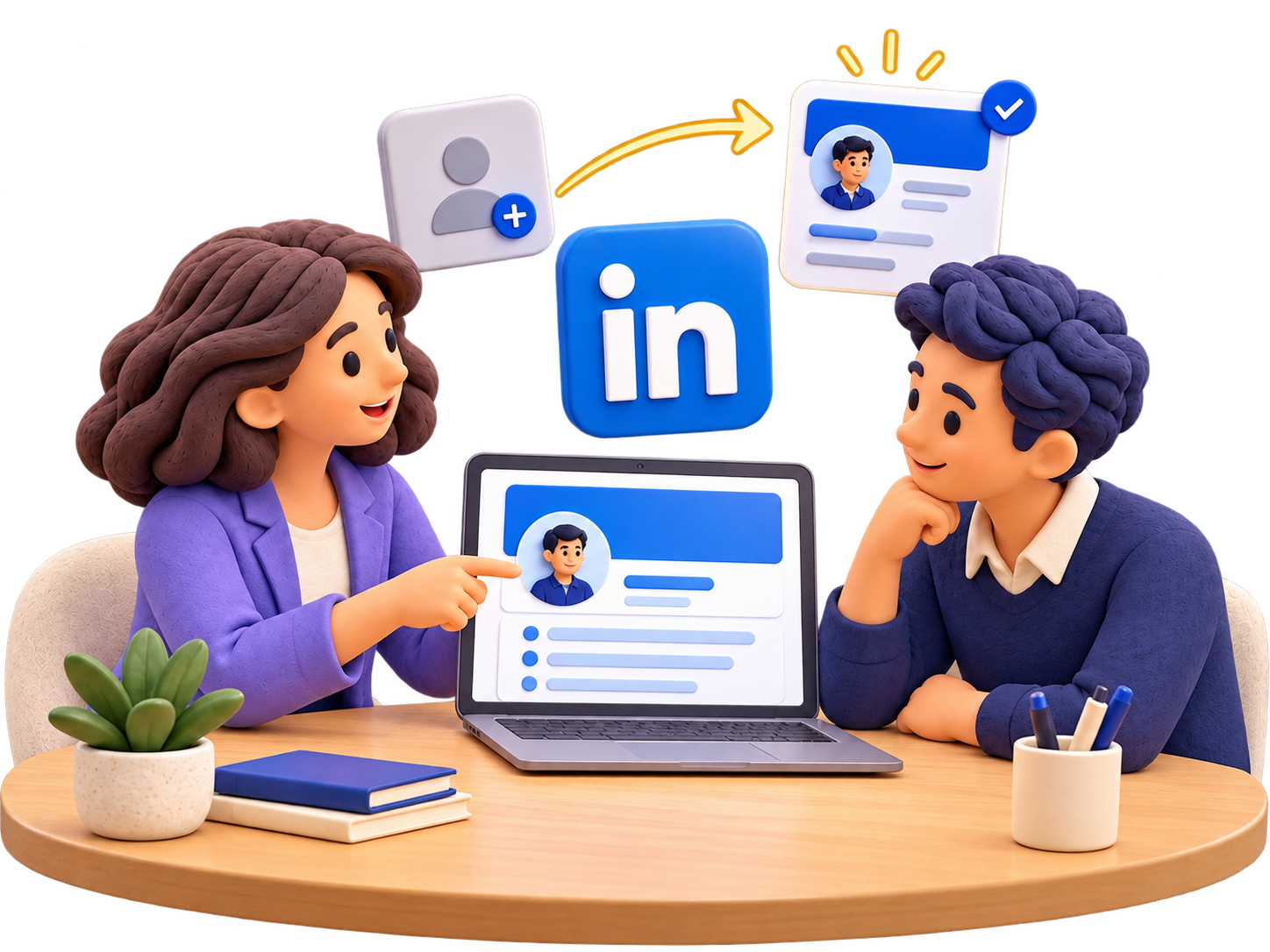 Ilustración de creación de perfil de LinkedIn desde cero